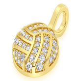 Volleyball Diamond Pendant 14k Solid Gold - 0.50 CTW