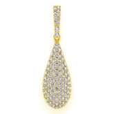 Water Drop Emoji Diamond Pendant 14k Solid Gold - 0.60 CTW