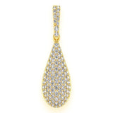 Water Drop Emoji Diamond Pendant 14k Solid Gold - 0.60 CTW