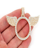 Winged Picture Diamond Pendant 14k Solid Gold - 6.33 CTW