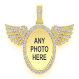 Winged Picture Diamond Pendant 14k Solid Gold - 6.33 CTW