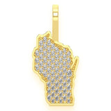 Wisconsin Diamond Pendant 14k Solid Gold - 0.25 CTW
