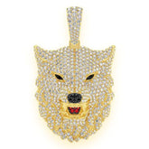 Wolf Diamond Pendant 14k Solid Gold - 4.75 CTW