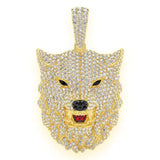 Wolf Diamond Pendant 14k Solid Gold - 4.75 CTW