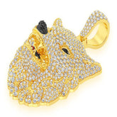 Wolf Diamond Pendant 14k Solid Gold - 4.75 CTW