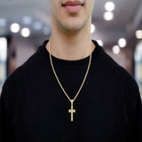 X Design Cross Pendant 14k Solid Gold Diamonds Men's Jewelry - 0.75 CTW