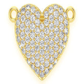 Bubbly Heart Diamond Pendant 14k Solid Gold - 0.25 CTW