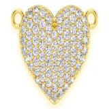 Bubbly Heart Diamond Pendant 14k Solid Gold - 0.25 CTW