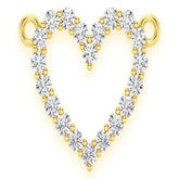 Open Heart Diamond Pendant 10k Solid Gold - 0.15 CTW