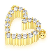 Open Heart Diamond Pendant 10k Solid Gold - 0.15 CTW