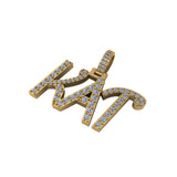 Custom Initial Letter Diamond Pendant - 1.53 CTW