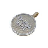 Round 14K Gold Custom Letter Pendant Moissanite Circle Hip Hop Design - 11.86 CTW