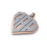 Mens Custom Diamond Pendants 925 Silver GBP Logo -14.03 CTW