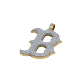 Men's Custom B Initial Letter hip-hop Diamond Pendant - 13.82 CTW