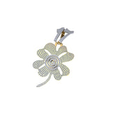 Four Leaf Clover Diamond Pendant Moissanite Charm - 7.2 CTW