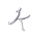 Diamond K Initial Pendant Custom Handmade Alphabet Charm - 0.37 CTW