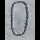 Dazzling 10MM Round & Baguette Diamond Link Necklace