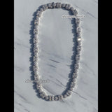 Dazzling 10MM Round & Baguette Diamond Link Necklace