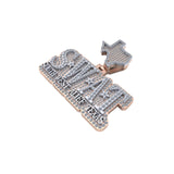 Bold Letter Pendant 14K solid Gold VVS Moissanite - 6.43 CTW