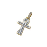 Gold Diamond Cross Pendant Egyptian Spiritual Charm - 5.41 CTW