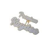 Custom Diamond Name Pendant Round VVS Moissanite Charm - 10.48 CTW