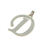 Custom D Initial icy Letter Diamond Pendant - 12.61 CTW