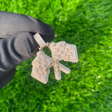 Custom Hip Hop Diamond flag Pendant 10K solid Gold - 2.59 CTW