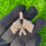 Custom Hip Hop Diamond flag Pendant 10K solid Gold - 2.59 CTW