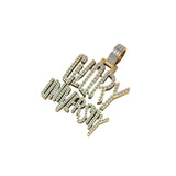 Custom Gold Necklace Pendant GLORY Name Charm - 2.8 CTW