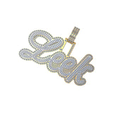 Custom Gold Letter Pendants Men's Icy Hip Hop Charm - 8.16 CTW
