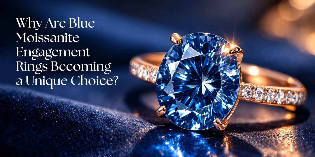 Blue Moissanite Engagement Rings