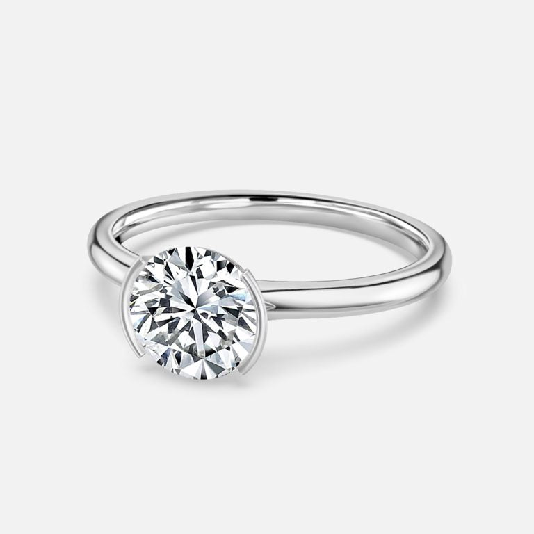 1.5ct Bezel-Set Center Round Diamond Ring