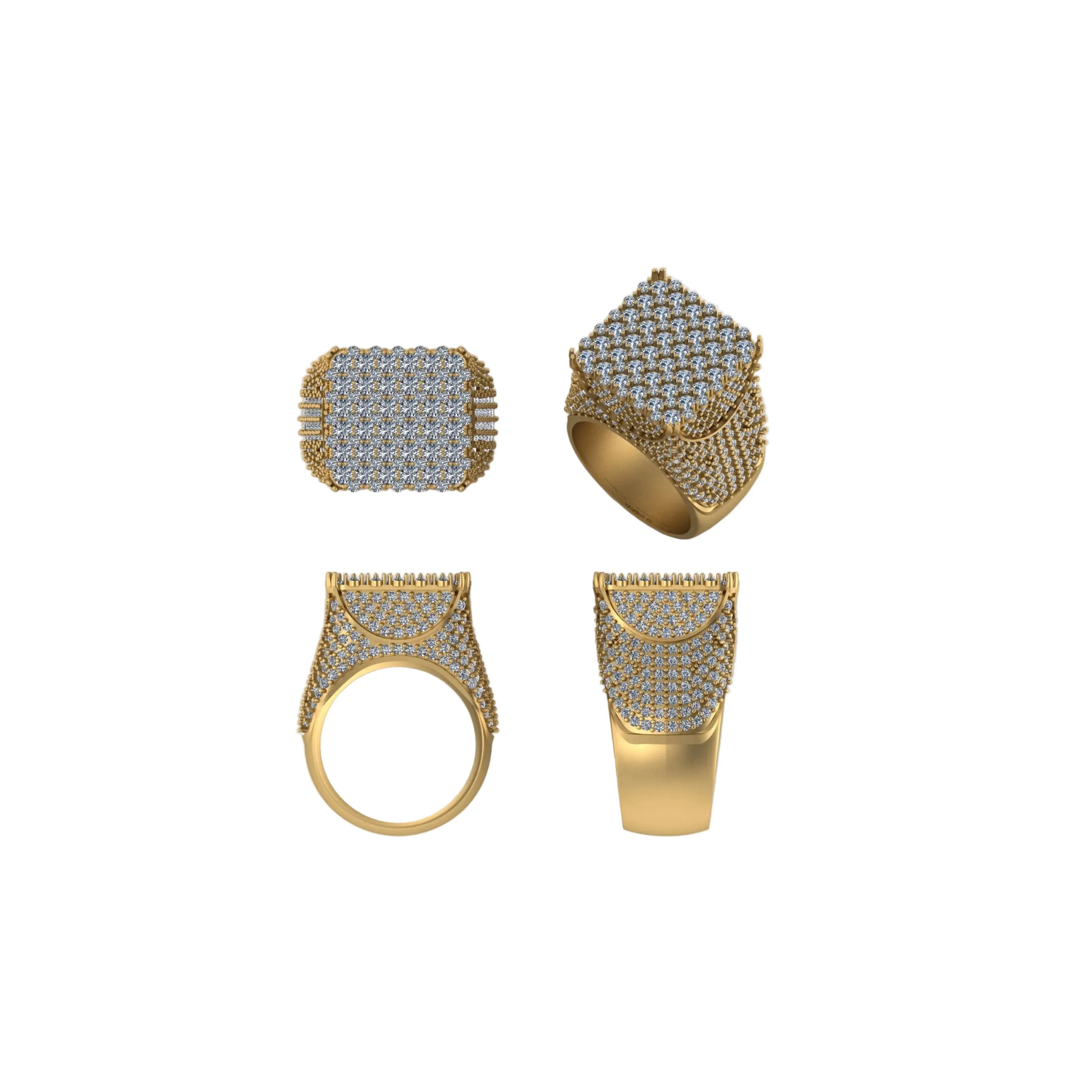 Men’s 10k Solid Gold Diamond  Ring - 6.81 CTW