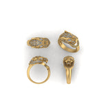 14k SOLID Gold Jaguar diamond Ring - 1.07 CTW