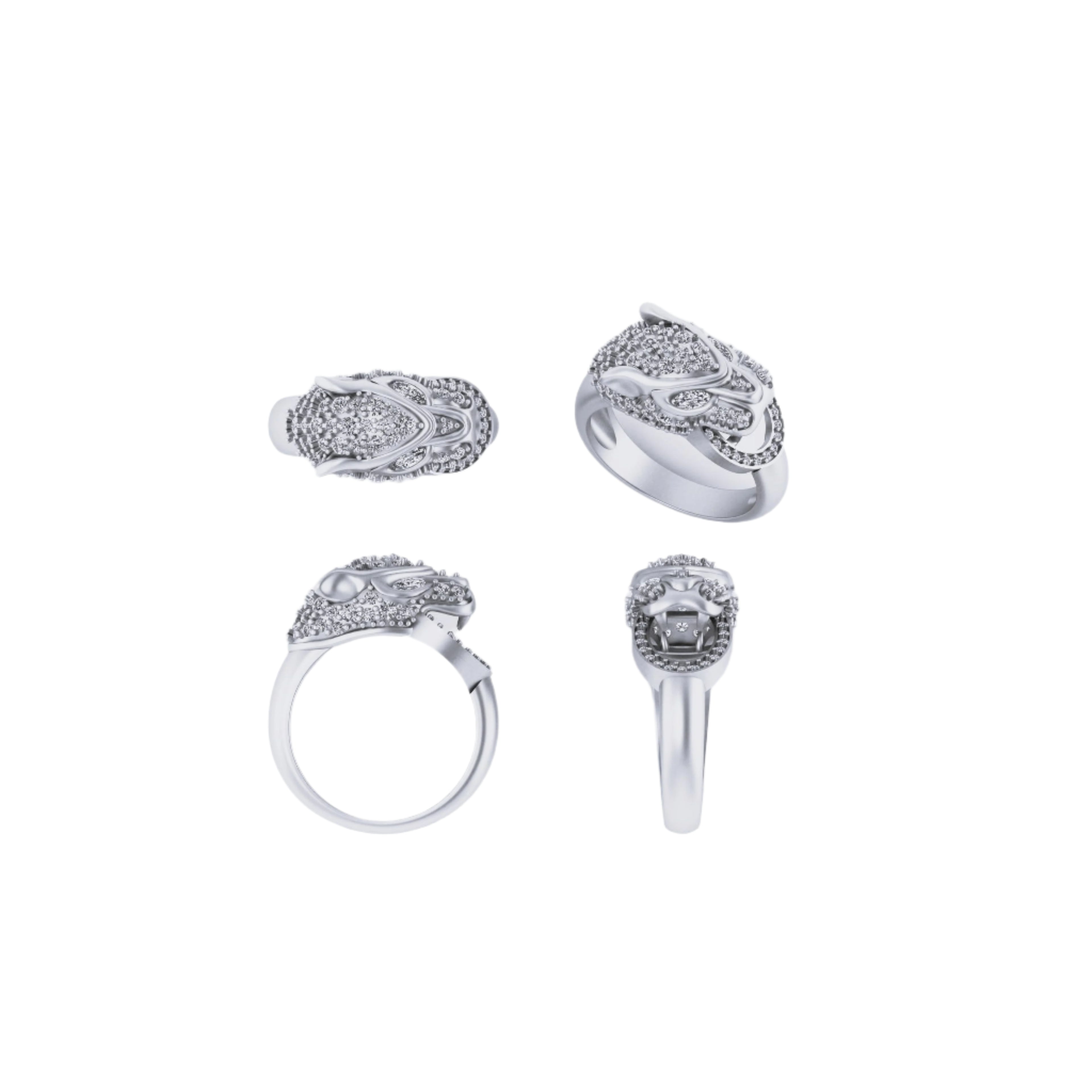 14k SOLID Gold Jaguar diamond Ring - 1.07 CTW