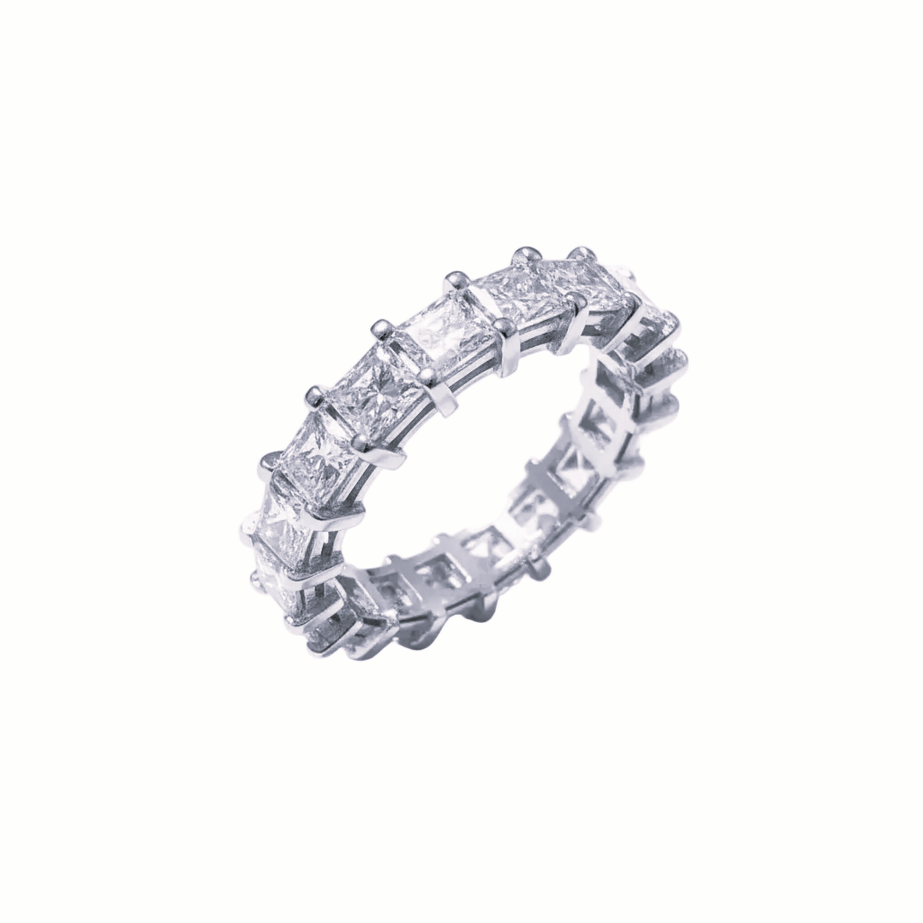 Custom Princess Diamond Ring 14k Solid Gold - 7.04 CTW