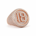 Custom number Diamond Ring 14k Solid Gold