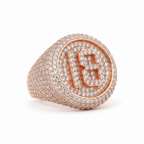 Custom number Diamond Ring 14k Solid Gold