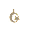 Moon Star Diamond Pendant 10k Real Gold - 1.00 CTW