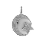 Moon Star Diamond Pendant 10k Real Gold - 1.00 CTW