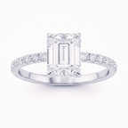 Women Emerald Solitaire Diamond Ring