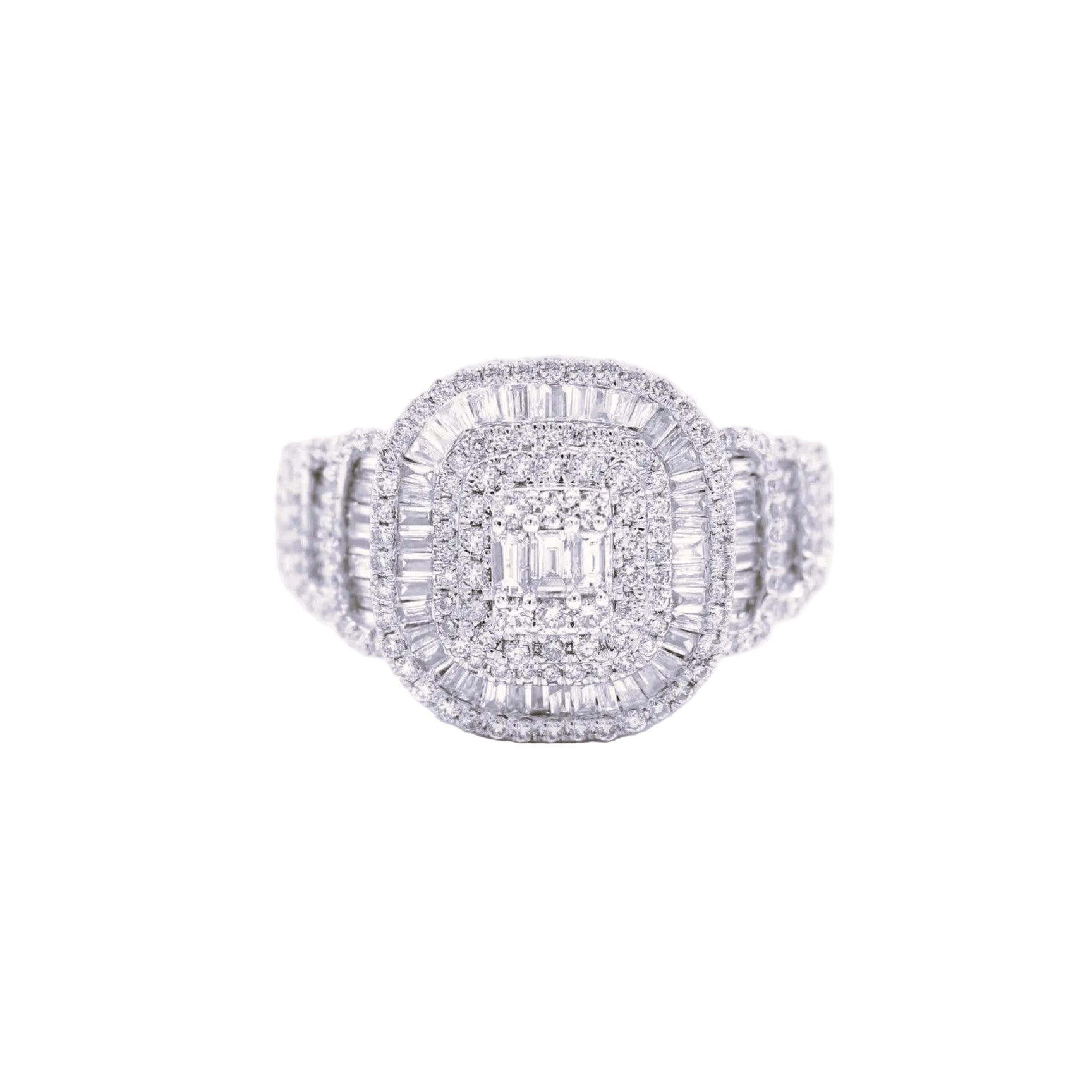 Men’s Baguette Diamond Ring 14k Solid Gold