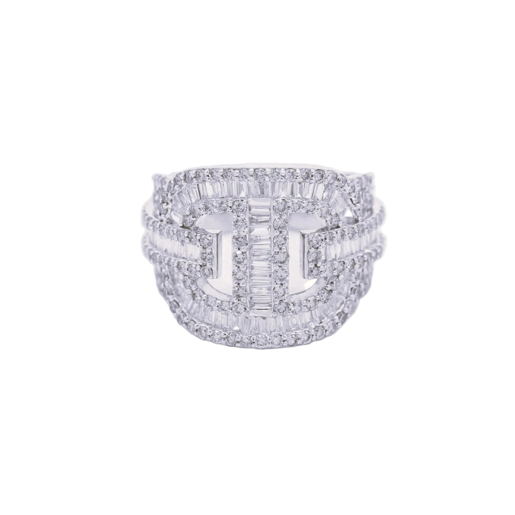 Cuban Diamond Ring 14k Solid Gold