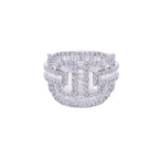 Cuban Diamond Ring 14k Solid Gold