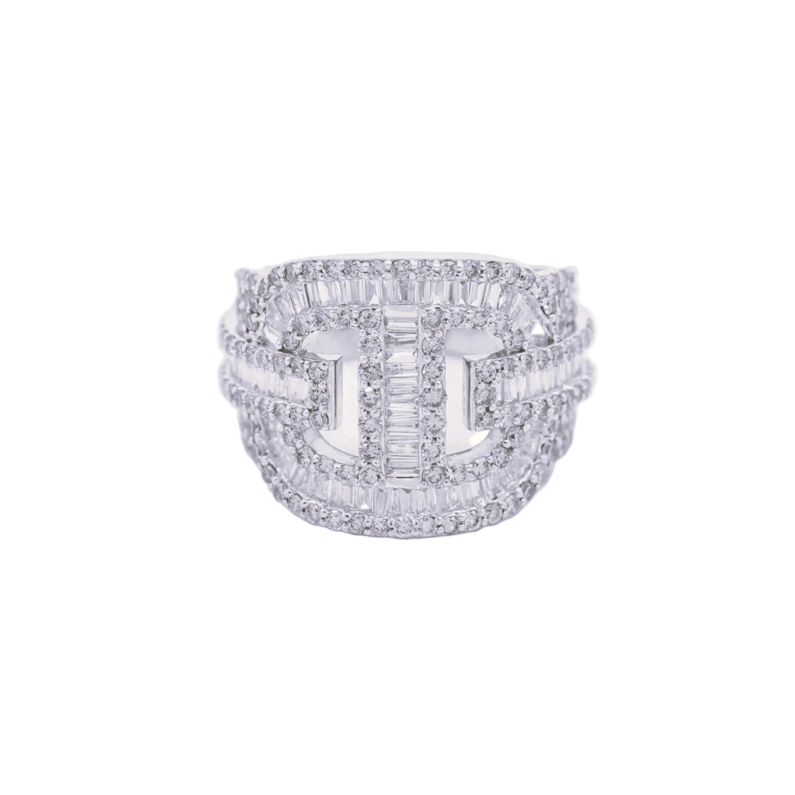 Cuban Diamond Ring 14k Solid Gold
