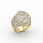 Unisex  Baguette Diamond Ring 14k Solid Gold