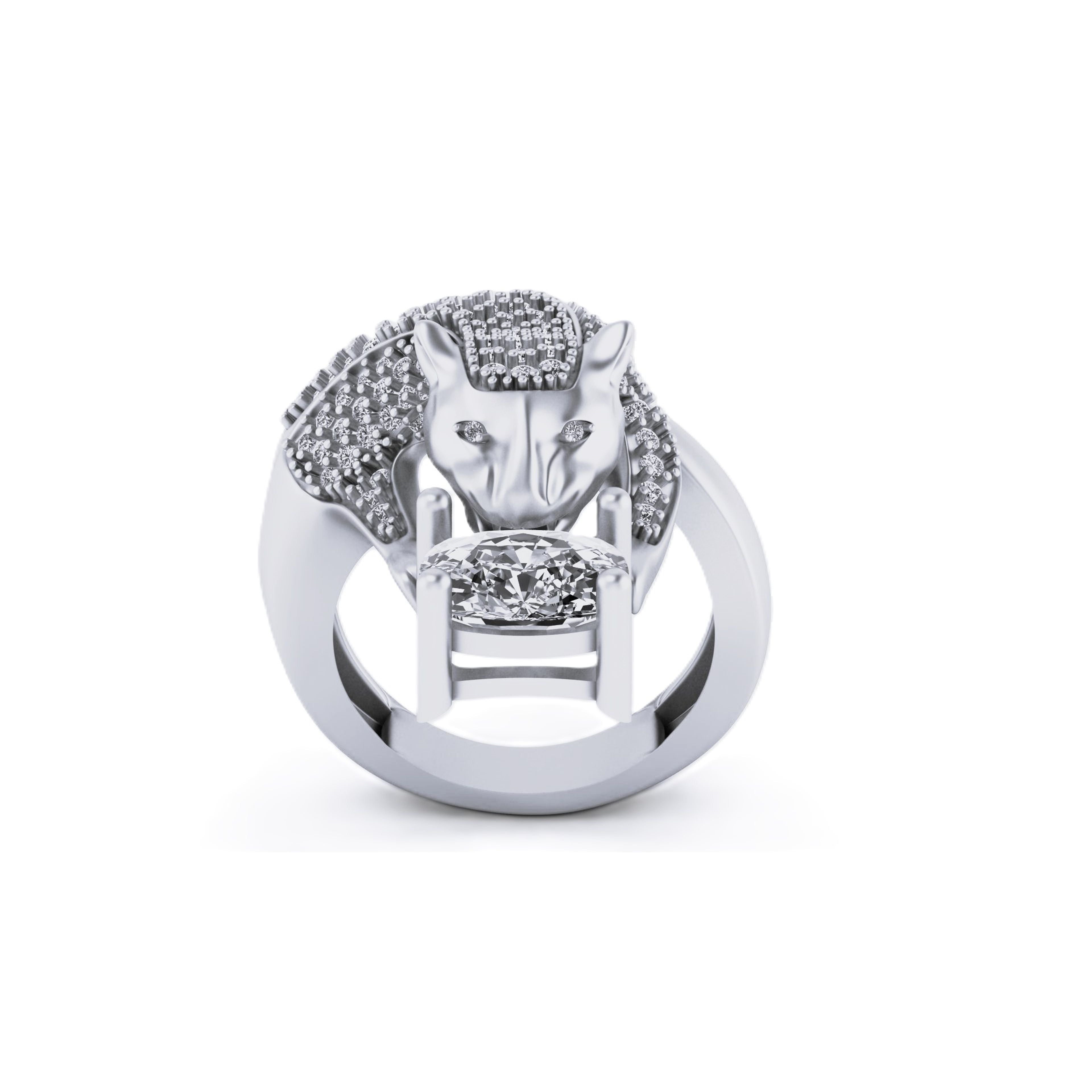 Jaguar Diamond 14k solid Gold Ring - 0.96 CTW