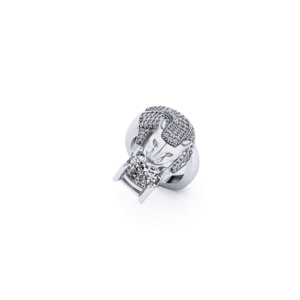 Jaguar Diamond 14k solid Gold Ring - 0.96 CTW