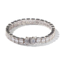 6MM Baguette Diamond Tennis Bracelet 14K Solid Gold