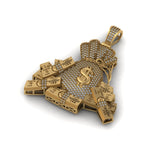 Money Bag Diamond Pendant 14k Solid Gold - 1.65 CTW